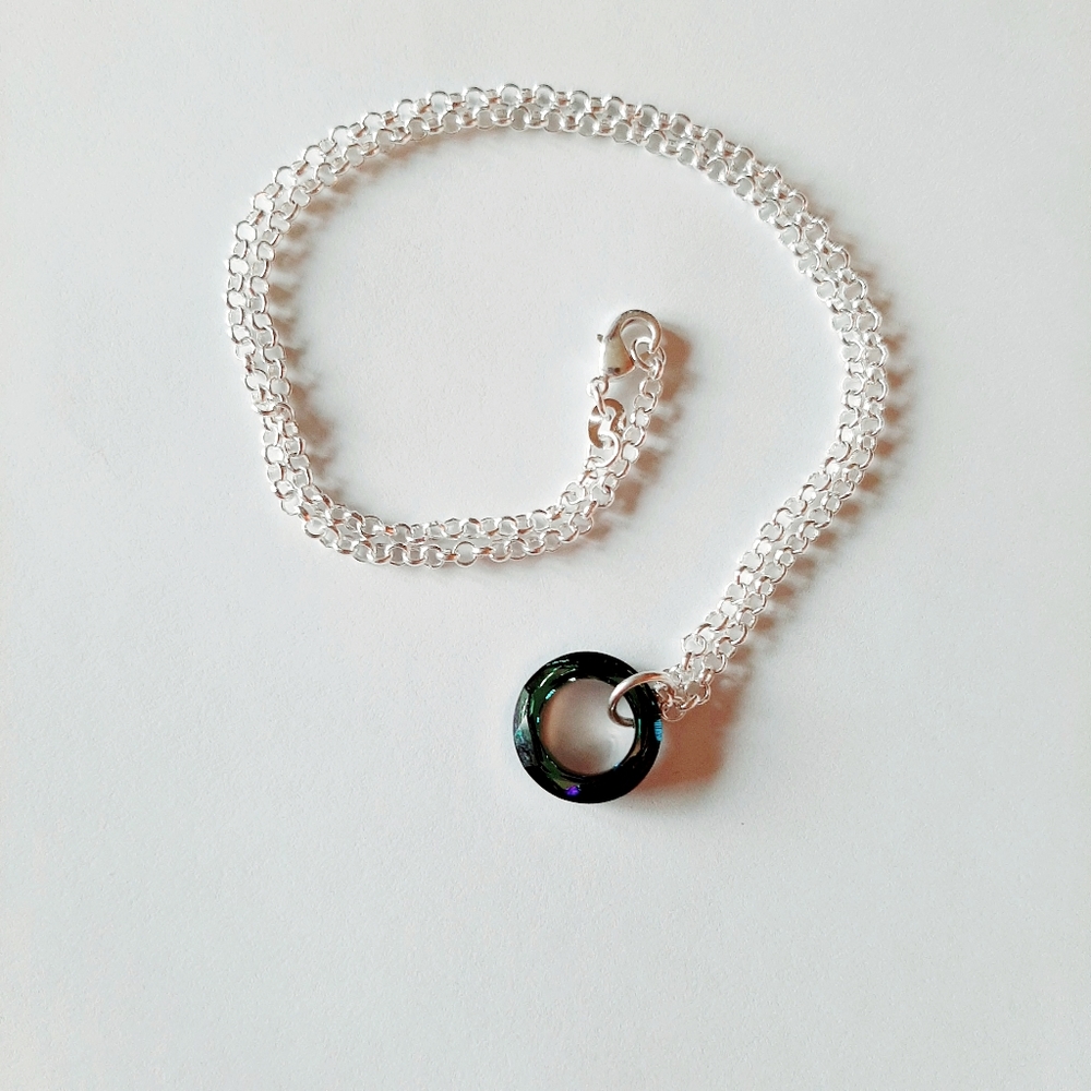 swarovski crystal cosmic ring silver necklace